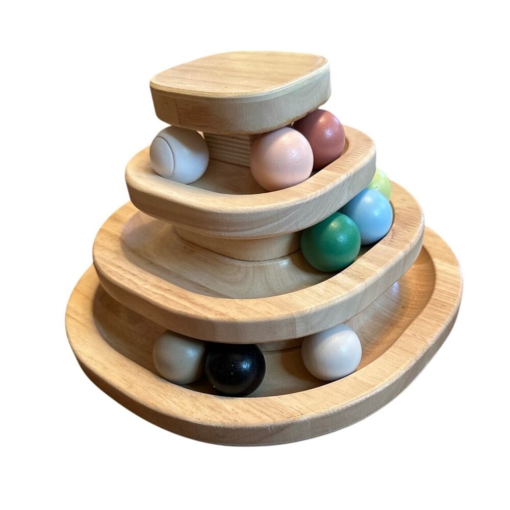 Target Cuddle Collab Cat Toy Pet Dog Wood Ball Track Tower Maple 2024 Limited